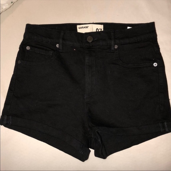 Garage Pants - High Wasted Black Shorts